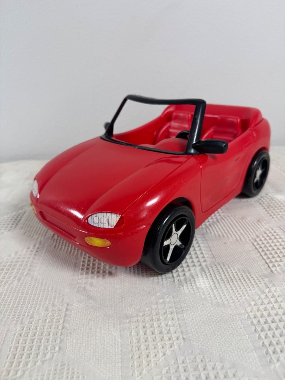 Barbie Red Convertible Car 1996 Mattel Vintage Plastic Vehicle Black Interior